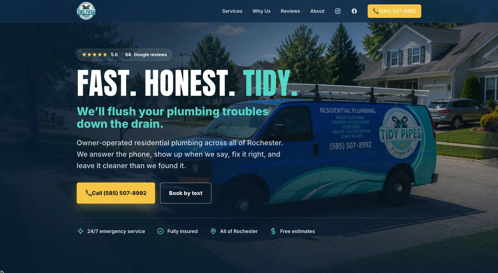 Tidy Pipes Plumbing website